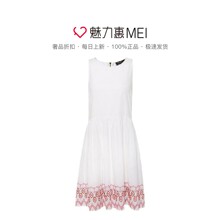 Juicy Couture 白色全棉圆领拉链印花女士无袖连衣裙图片