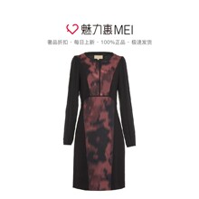 预售 Ports/宝姿 黑色抽象花纹简约优雅春夏女士连衣裙图片