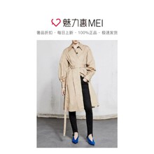 预售 Mo＆Co．/摩安珂 卡其色腰带饰灯笼袖女士连衣裙图片