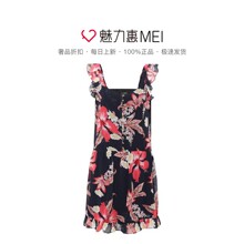Juicy Couture 藏青色印花不对称时尚女士吊带连衣裙图片