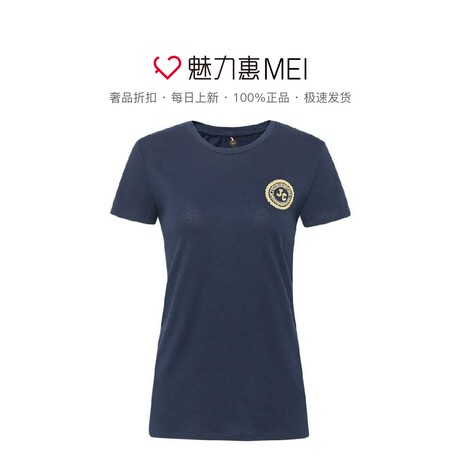 Juicy Couture 藏蓝色全棉圆领Logo夏季女士短袖T恤商品大图