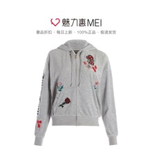 Juicy Couture 灰色刺绣亮钻拉链女士长袖连帽卫衣图片