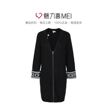 预售 KENZO/高田贤三 黑色拉链字母拼接V领女士秋冬针织开衫图片