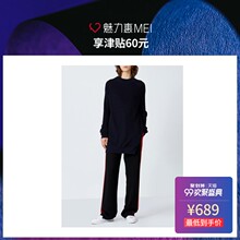 预售 Mo&Co. 靛蓝色露背绑带针织衫图片