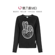 预售 KENZO/高田贤三 黑色纯棉比耶印花女士秋冬长袖套头卫衣图片