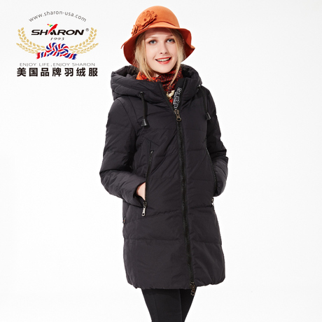 SHARON/雪伦2017美国品牌中长款羽绒服女 羽绒外套 中老年款17527商品大图
