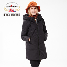 SHARON/雪伦2017美国品牌中长款羽绒服女 羽绒外套 中老年款17527图片