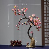 包邮 中式假花插花摆件客厅茶几婚礼创意家居装 仿真花腊梅花套装