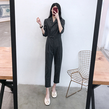 工装连体裤女2019秋新款韩版连身裤高腰显瘦连衣裤西装连体衣女装