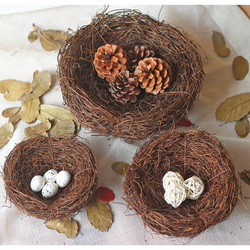 小鸟窝鸟巢草编织幼儿园环创手工创意禽兽窝树装饰枯树枝干枝仿真