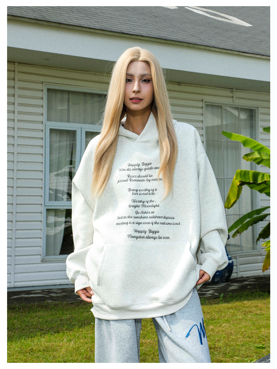 MANYSTON美式高街400g重磅卫衣男2024新款春秋季情侣装连帽外套