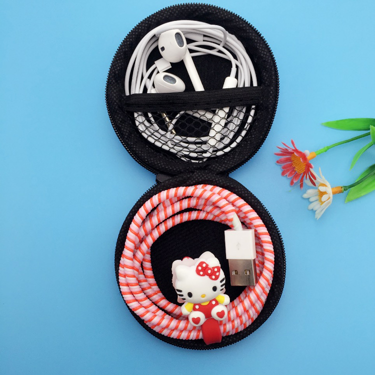 卡通可爱数码配件耳机收纳盒数据线保护包苹果