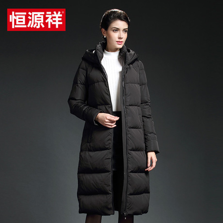 恒源祥2017冬季新款女装中长款羽绒服女加厚大码宽松外套妈妈装商品大图