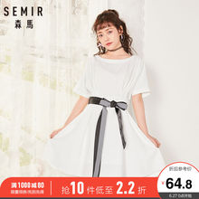 森马官方店连衣裙女2018夏季新款 雪纺裙子甜美蝴蝶结度假风