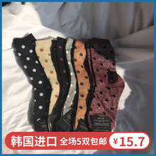 圆点堆堆袜亮丝 韩国进口波点袜子闪闪银葱金丝线女袜时尚