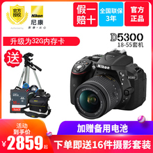 升级32G卡 旅游家用相机 d5300 尼康D5300套机18 Nikon 镜头高清单反相机入门级 55mm套机
