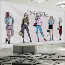 修装 饰背景墙壁纸 店装 个性 店服装 创意3d墙纸定制壁画高档女装 时尚