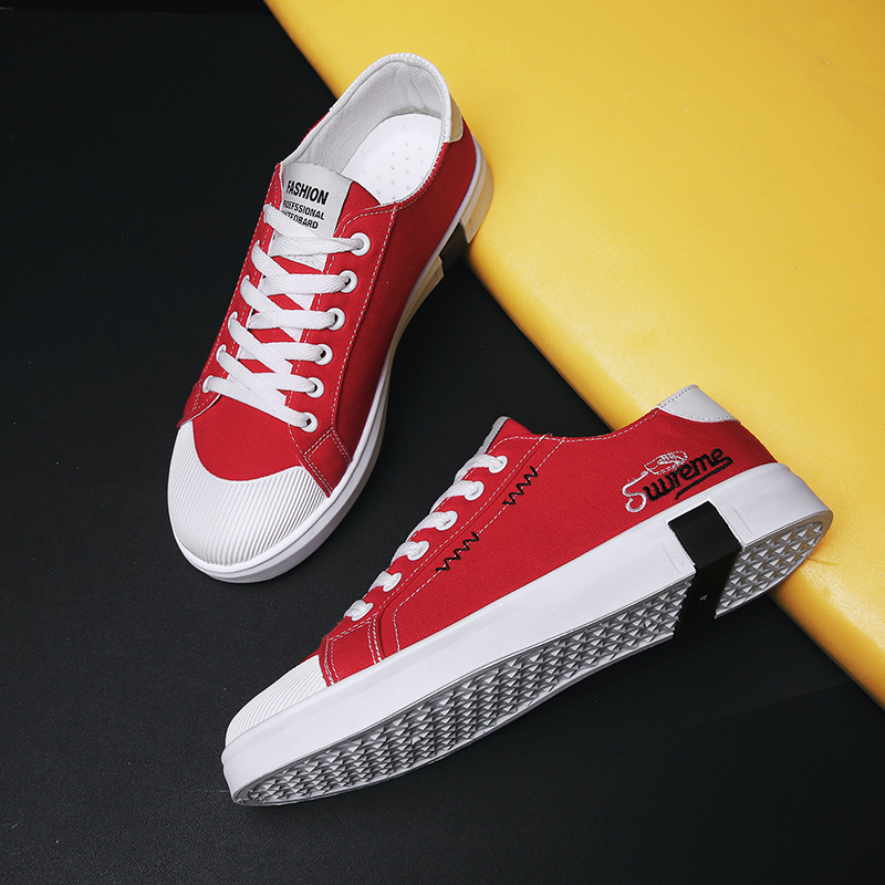 2019 New Special Step Spring Social Spirit Guy Men's Shoe Network Red Canvas Board Shoes Casual Korean Version Trend Versatile