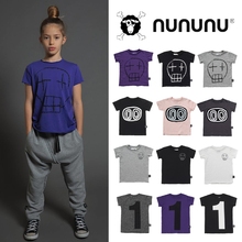 NUNUNU 19春夏 正品不退货 做旧破洞骷髅数字短袖T恤亲子款 现货