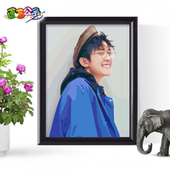 数字油画TFBOYS写真照DIY手工自绘填色油彩画王俊凯王源易烊千玺