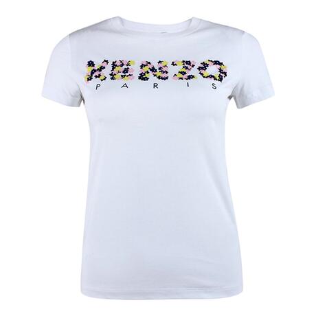 KENZO/高田贤三 女士白色棉质简约字母LOGO短袖T恤商品大图