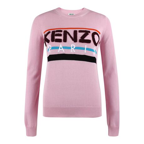 KENZO/高田贤三 女士粉红色棉质字母圆领长袖针织衫商品大图