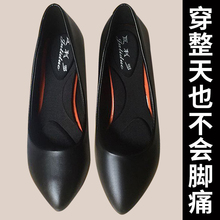 空姐高跟鞋 2019新 晚会旗袍细跟单鞋 女黑色工装 真皮舒适职业工作鞋