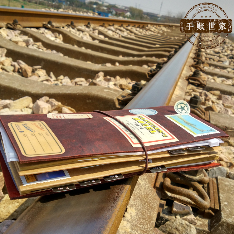 手账世家复古疯马皮TN手账本旅行者笔记本手