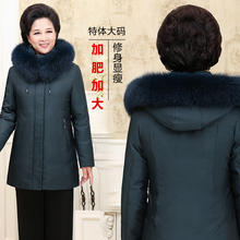 中老年加肥加大羽绒服200斤胖妈妈活里活面羽绒服图片