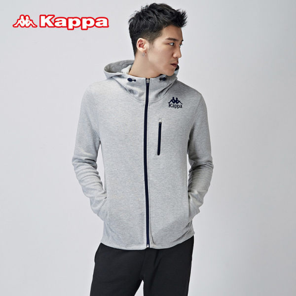 Kappa 卡帕运动卫衣男连帽 运动外套 春季休闲运动服针织开衫帽衫