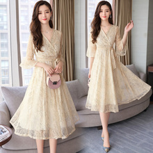 纳纹品牌店2019奢华国际品牌女装 高端森了系厌世新蕾丝连衣裙