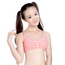 高中生文胸初中学生少女内衣纯棉薄款前开扣无钢圈胸罩发育期胖mm