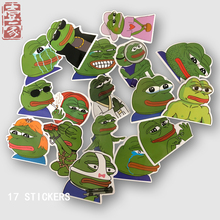 pepe frogs滑板手机行李箱平板卡通贴纸 17张悲伤蛙表情包贴纸sad