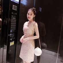 名媛小香风连衣裙2018秋装新款女装韩版气质中长款显瘦裙子春秋季图片