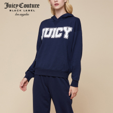 Juicy Couture2018新款女简约休闲学院风字母连帽长袖卫衣套头衫图片