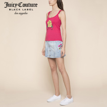 Juicy Couture2018新款刺绣补丁纽扣装饰牛仔半身裙短裙图片