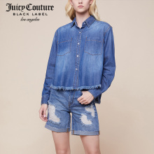 Juicy Couture字母图案装饰宽松牛仔布衬衫外套图片
