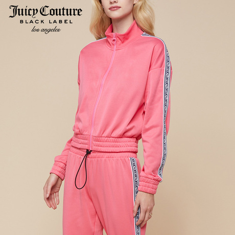 Juicy Couture2018新款袖子侧边字母编带装饰休闲运动夹克外套商品大图