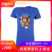 Juicy Couture皇冠钉珠装饰老虎头印花圆领短袖T恤图片