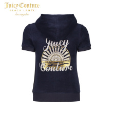 【现货】Juicy Couture2018新款时尚毛圈布短袖修身连帽卫衣外套图片