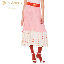 Juicy Couture女士百搭波点图案拼色百褶半身裙图片