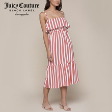 Juicy Couture2018新款时尚气质条纹中长款吊带连衣裙(明星同款)图片