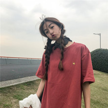 夏季女装ulzzang韩版潮学生百搭笑脸短袖T恤女原宿bf风宽松上衣服图片