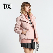 TOUCH女装秋冬新款简约时尚百搭修身棉服加厚气质保暖羽绒外套图片