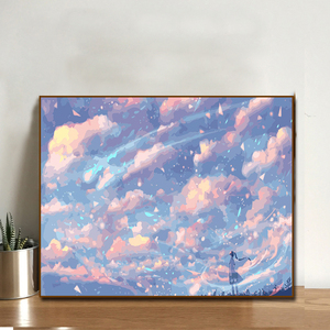 数字油画diy减压画抽象人物动物填色画手工涂色油彩画填充画挂画