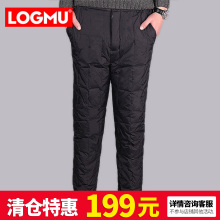 男内外穿加肥加大加厚中老年大码 高腰保暖棉裤 羽绒裤 LOGMU新款