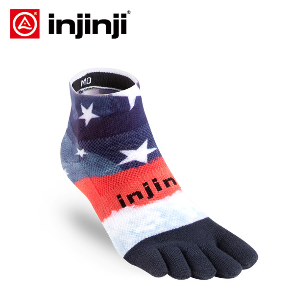 INJINJI五指袜 光谱系列 中帮正常厚度跑步袜快干coolmax篮球袜