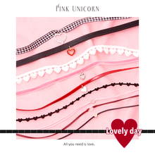 项圈chocker choker合辑脖子饰品女甜美短款 Unicorn爱心款 Pink