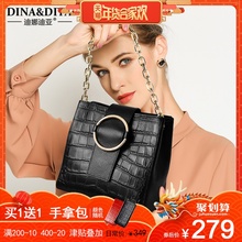 水桶包女2018新款时尚链条手提真皮女包头层牛皮包女士单肩斜挎包