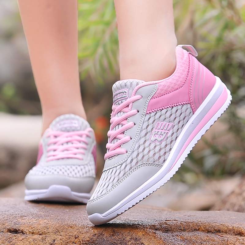 Jordan Summer Hollow Sports Mesh Breathable Running Women's Shoes Non slip Soft Sole Dance Shoes Lightweight Mom Travel